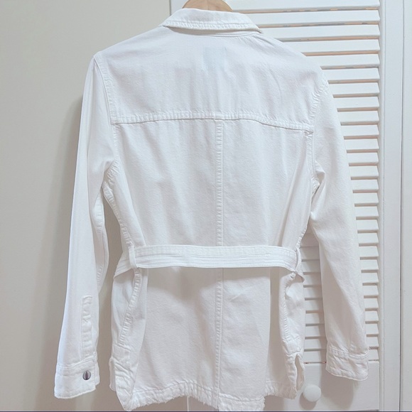 ZARA White Belted Overshirt Jacket - Picture 6 of 7